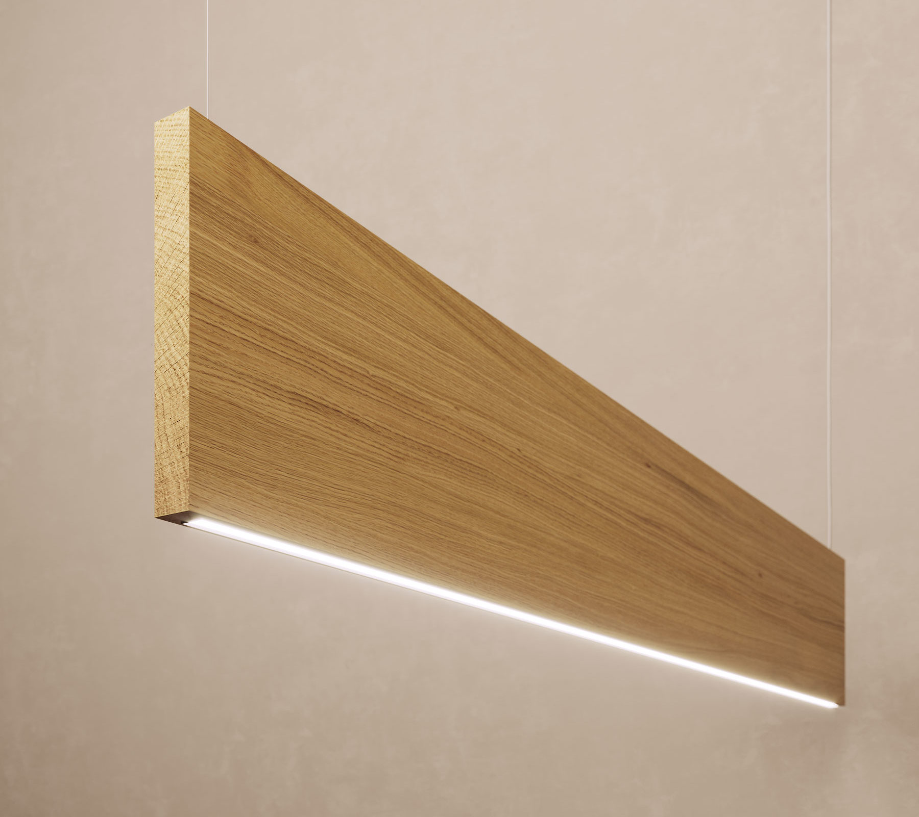 Acoustic wood baffle with LED lighting